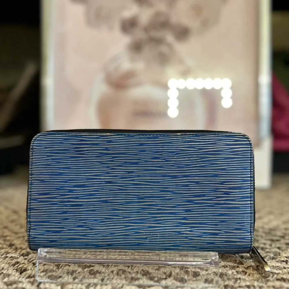 Louis Vuitton Denim Epi Leather Zippy Wallet - Picture 1 of 9